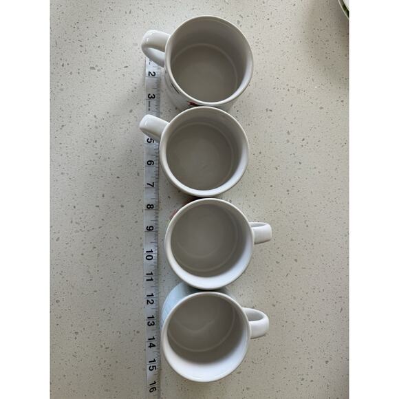 Pier 1 Stacking Festive Holiday Mugs Winter Scene Christmas Village Stoneware - Picture 11 of 12